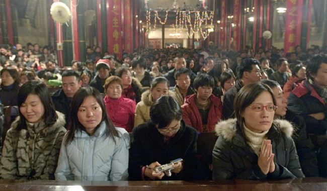 Chinois qui vont à l'église