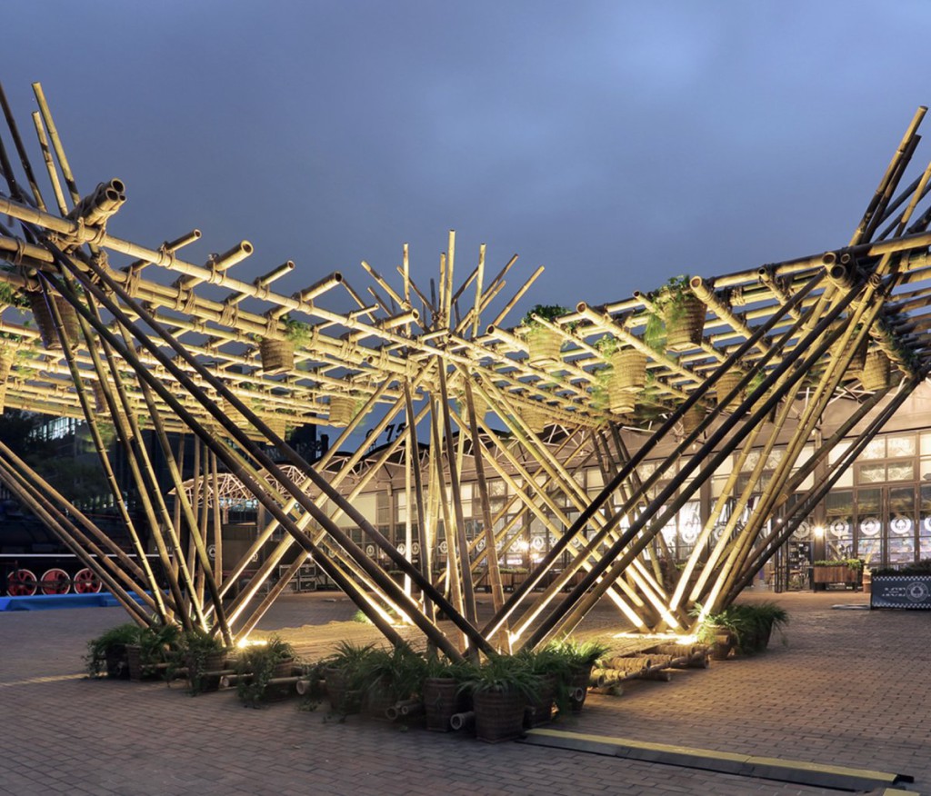 Threehouse qui utilise du bamboo recyclé